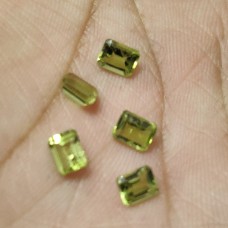 Peridot 5x4mm rectangle facet  0.54 cts